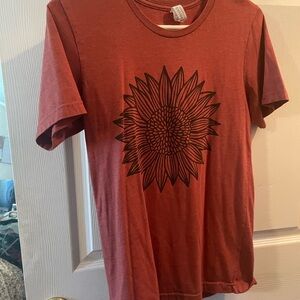 Bella Canvas Maroon Tee with Black Floral Design